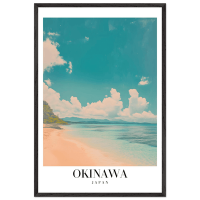 Okinawa Japan Framed Poster – Vintage Beach Travel Wall Art with Wooden Frame - Vibrantwalls