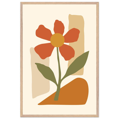 Abstract Floral Bloom Pink Minimalist Design - Vibrantwalls