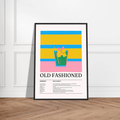 Old Fashioned Cocktail Recipe Art Print - Vibrantwalls