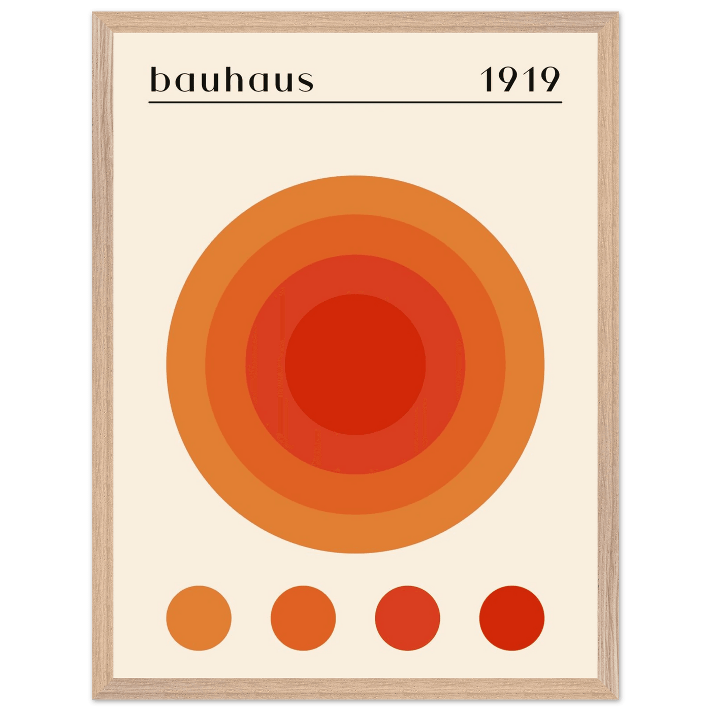 Bauhaus 1919 Orange & Red Circles - Vibrantwalls