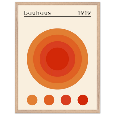 Bauhaus 1919 Orange & Red Circles - Vibrantwalls
