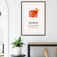 Negroni Cocktail Recipe Italian Wall Art - Vibrantwalls
