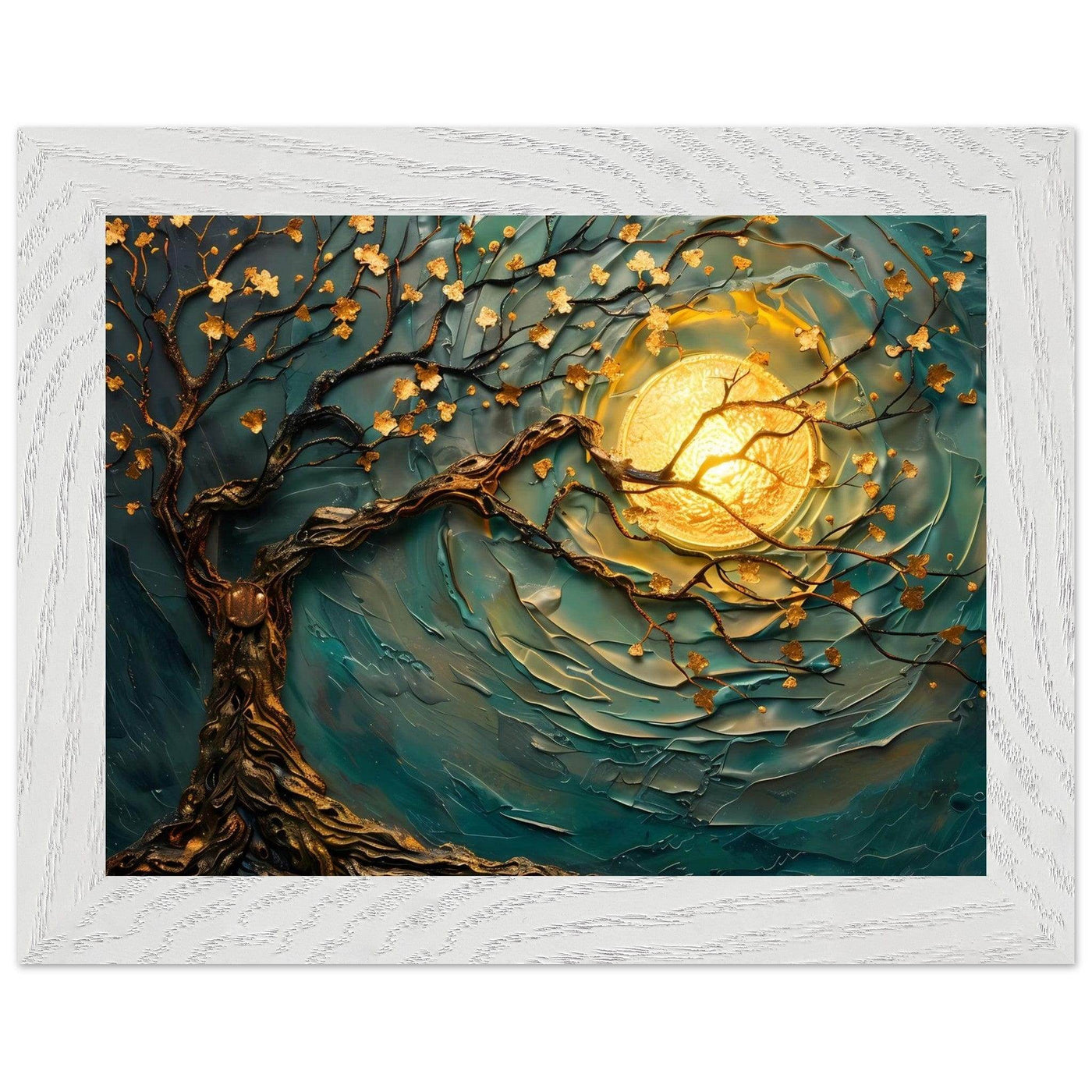 Teal Gold Tree of Life Pendant - Elegance in Nature's Design - Vibrantwalls