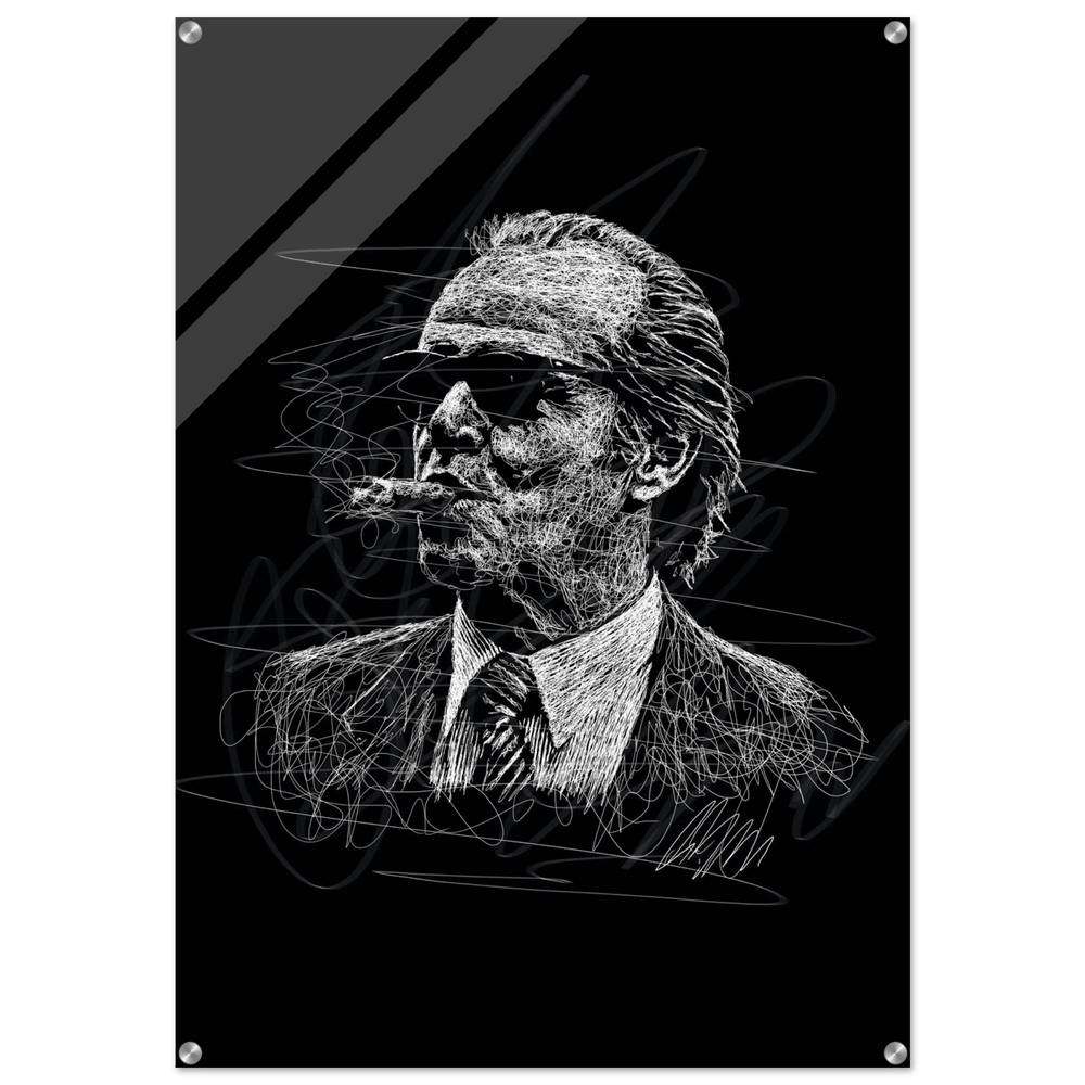 Iconic Jack Nicholson Acrylic Print – Vibrant Scribble Art for Modern Wall Decor - Vibrantwalls