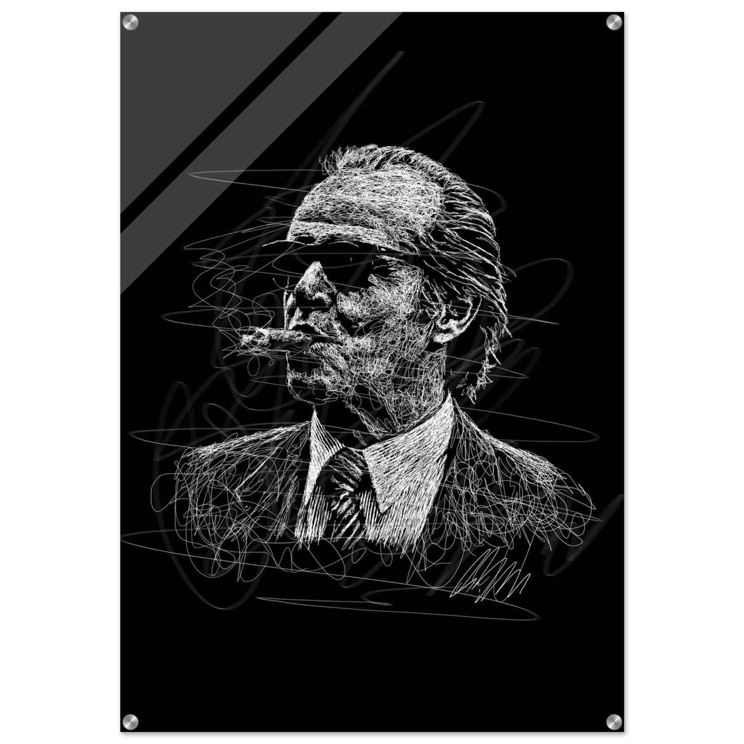 Iconic Jack Nicholson Acrylic Print – Vibrant Scribble Art for Modern Wall Decor - Vibrantwalls