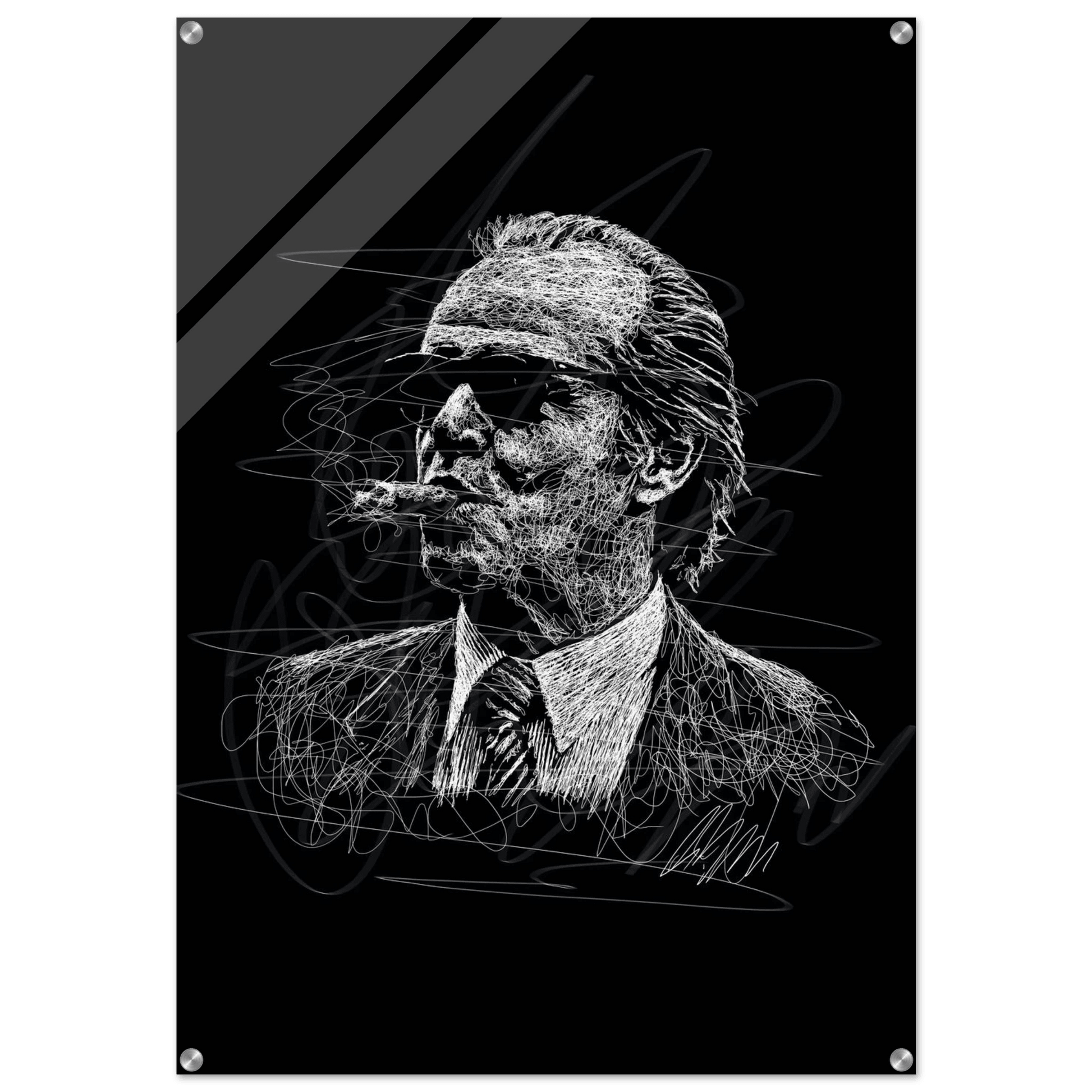 Iconic Jack Nicholson Acrylic Print – Vibrant Scribble Art for Modern Wall Decor - Vibrantwalls