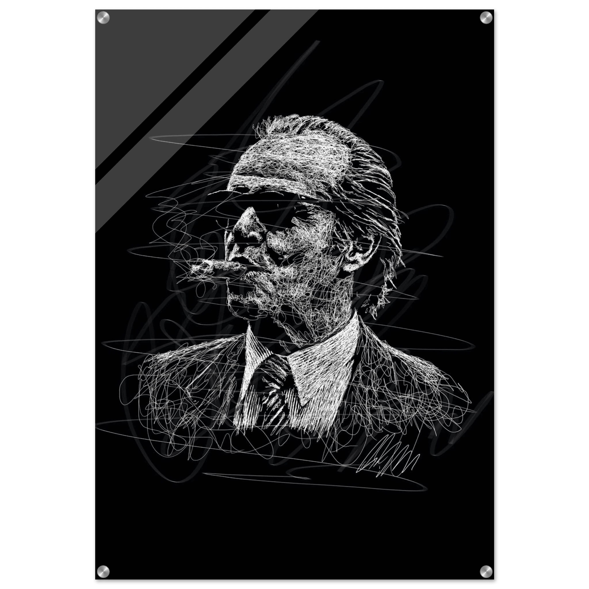 Iconic Al Pacino 'Scarface' Scribble Art Acrylic Print – Vibrant, Modern, Durable Wall Decor - Vibrantwalls
