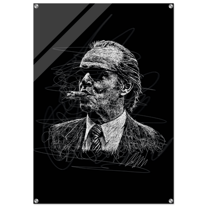 Iconic Jack Nicholson Acrylic Print – Vibrant Scribble Art for Modern Wall Decor - Vibrantwalls