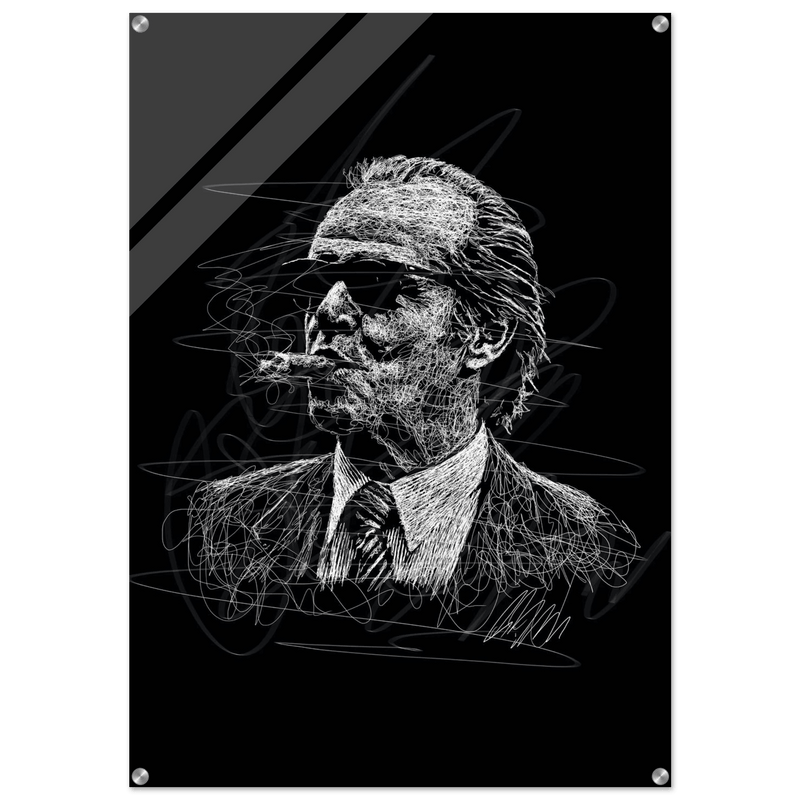 Iconic Jack Nicholson Acrylic Print – Vibrant Scribble Art for Modern Wall Decor - Vibrantwalls