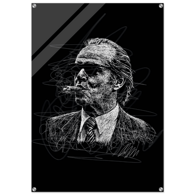 Iconic Al Pacino 'Scarface' Scribble Art Acrylic Print – Vibrant, Modern, Durable Wall Decor - Vibrantwalls