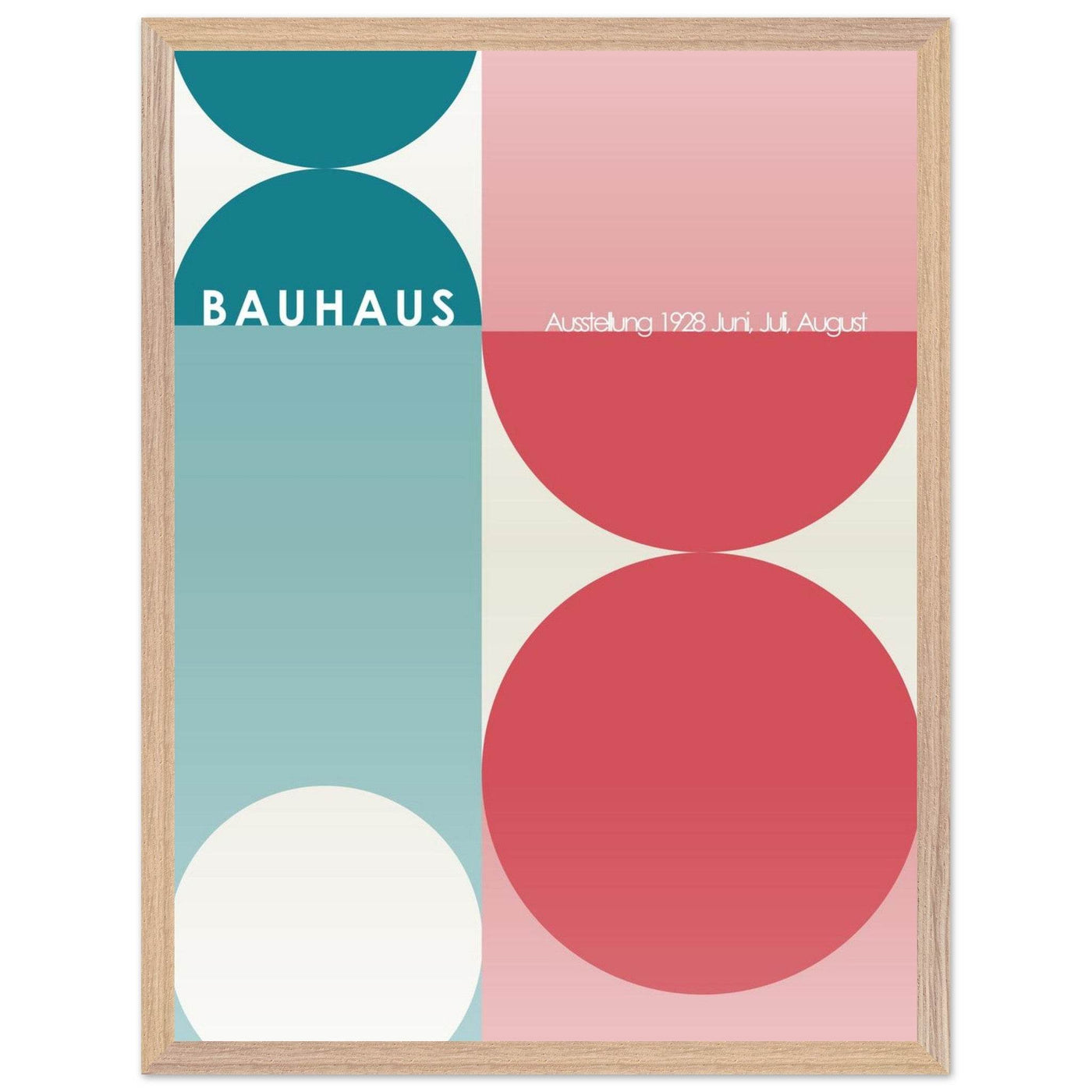 Bauhaus Retro Art Print in Teal and Coral for Unique Retro Decor - Vibrantwalls