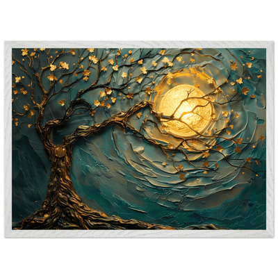 Teal Gold Tree of Life Pendant - Elegance in Nature's Design - Vibrantwalls