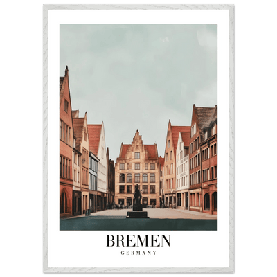 Bremen Germany Framed Poster – Vintage Cityscape Wall Art with Customizable Wooden Frame - Vibrantwalls