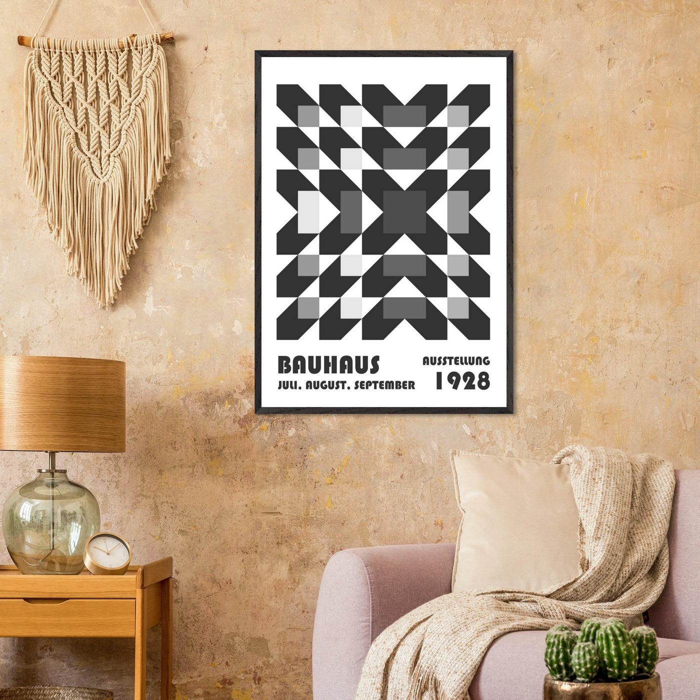 Bauhaus-Style Geometric Grid - Vibrantwalls