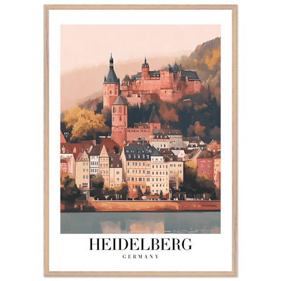 Heidelberg Germany Framed Poster – Vintage Travel Wall Art in Warm Autumn Hues - Vibrantwalls
