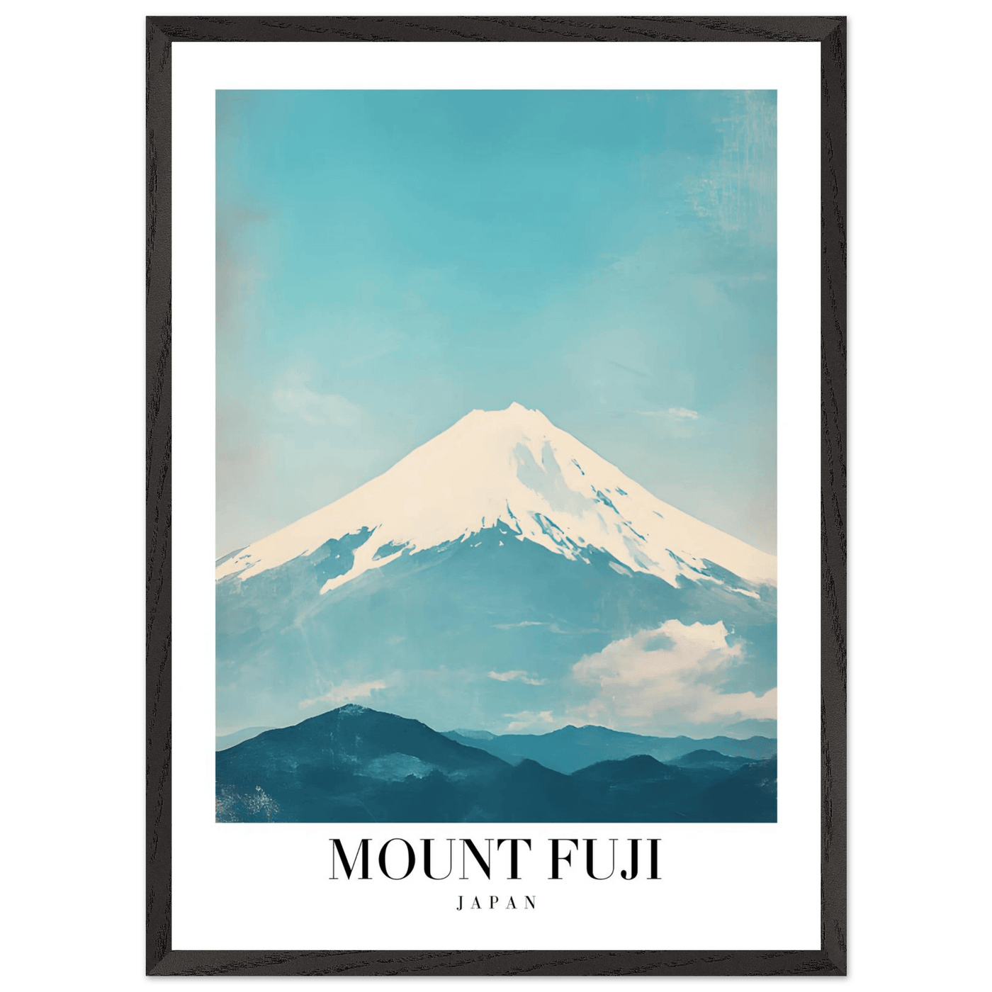 Mount Fuji Japan Framed Poster – Serene Vintage Travel Wall Art with Wooden Frame - Vibrantwalls