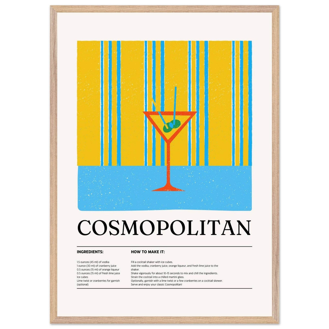 Cosmopolitan Cocktail Recipe City Chic Bar Print - Vibrantwalls