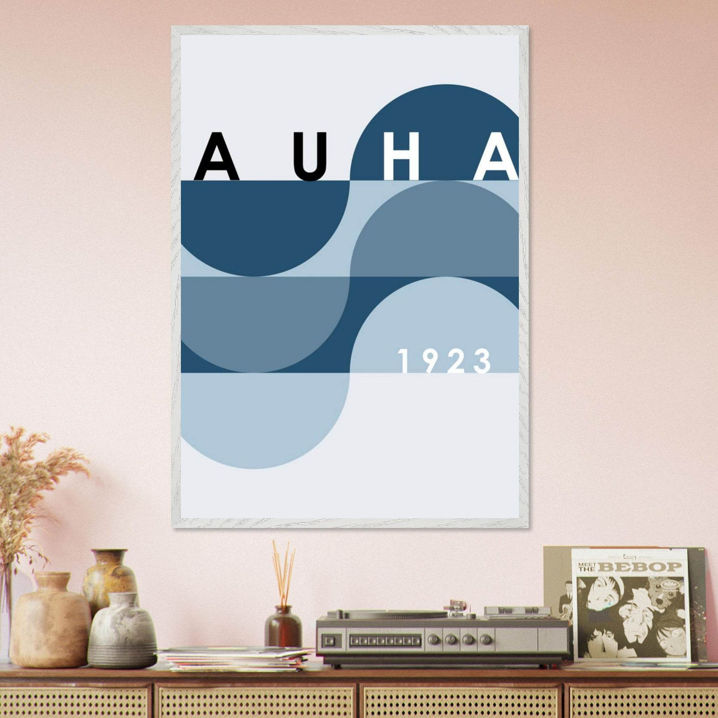 Bauhaus-Style Abstract Poster - The Blue Tunnel Modern Art Print in Various Sizes & Finishes - Vibrantwalls