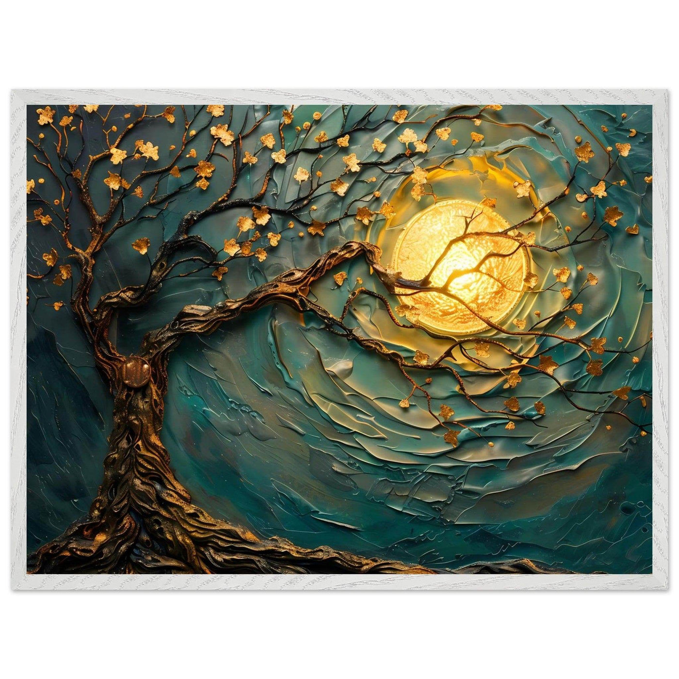 Teal Gold Tree of Life Pendant - Elegance in Nature's Design - Vibrantwalls