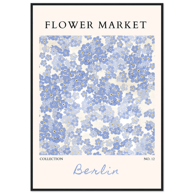 Forget-Me-Not Bloom Framed Poster – Gentle Blue Floral Art Print | Berlin Collection | Ready-to-Hang Wall Art - Vibrantwalls