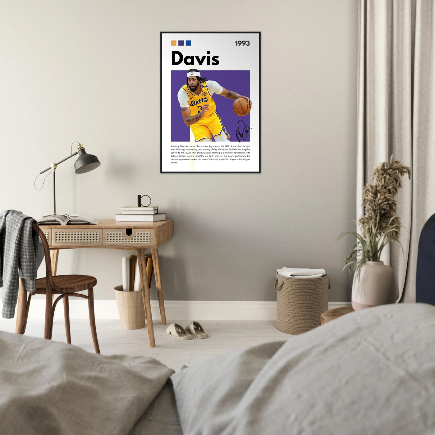 Anthony Davis Lakers Modern Basketball Art Print Vibrantwalls