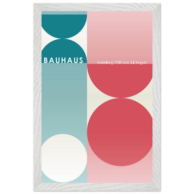 Bauhaus Retro Art Print in Teal and Coral for Unique Retro Decor - Vibrantwalls