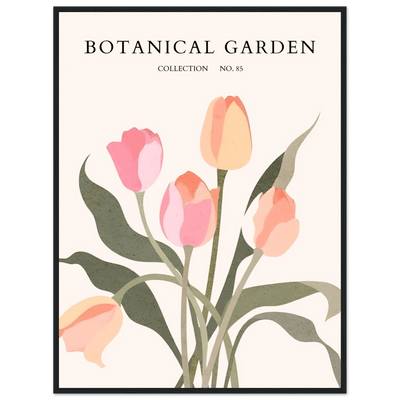 Botanical Garden Framed Posters – Soft Tulip Hues & Abstract Nature Art Prints | Ready-to-Hang in Your Choice of Frame - Vibrantwalls