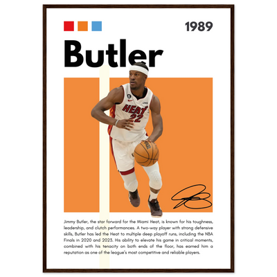 Jimmy Butler Heat Culture Miami Framed Poster A1 (59.4 x 84.1 cm) Dark wood frame Vibrantwalls