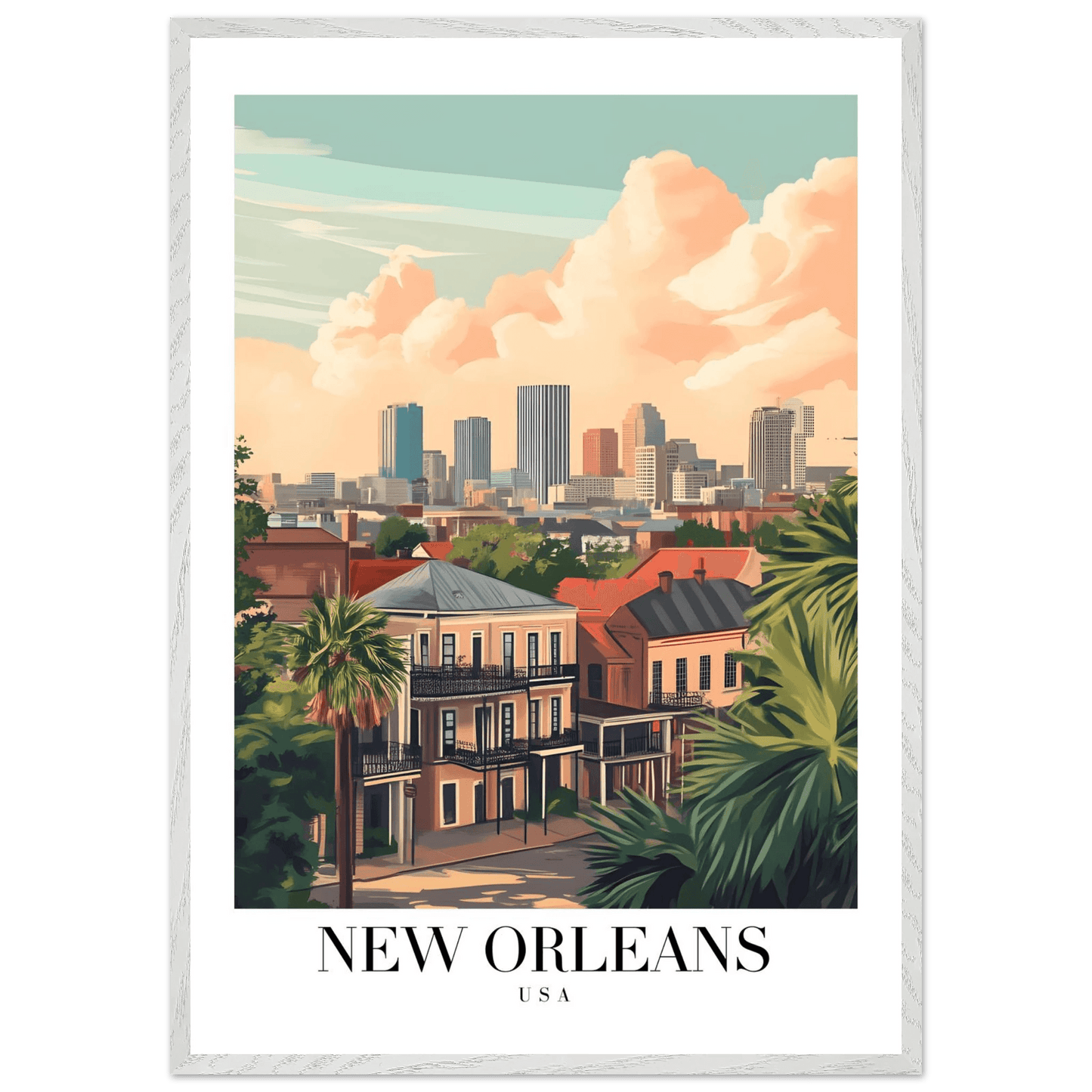 New Orleans Warm Hues Vintage Travel Poster - Wall Art - Vibrantwalls