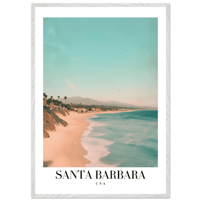 Santa Barbara USA Framed Poster – Pastel Beach Travel Wall Art in Your Choice of Frame - Vibrantwalls