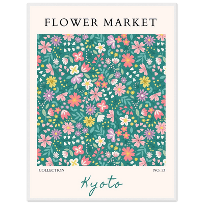 Kyoto Flower Market Framed Poster – Whimsical Floral Art Print for a Touch of Spring | Ready-to-Hang Decor - Vibrantwalls