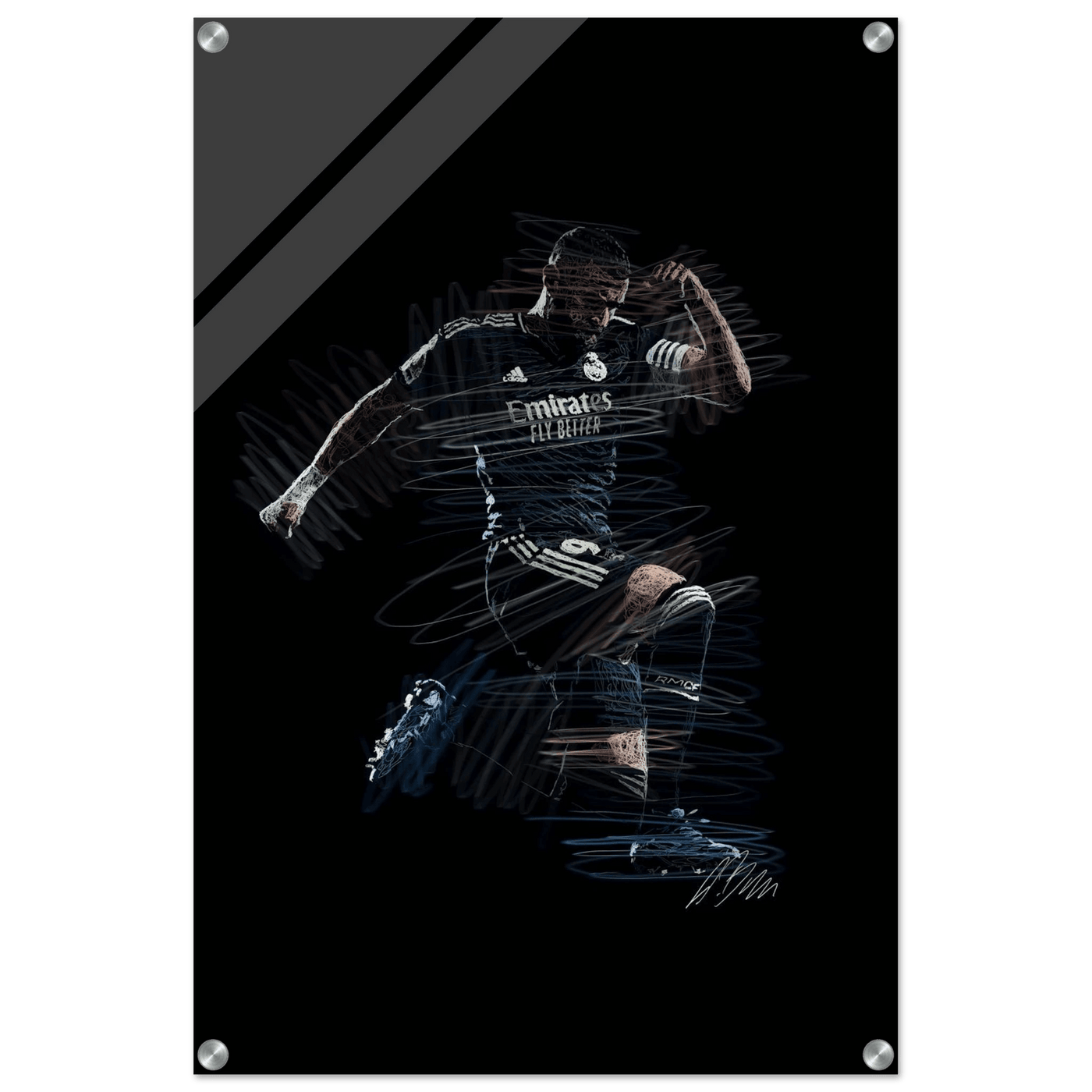 Dynamic Footballer Acrylic Print – Motion-Inspired, Durable, Modern Sports Wall Art - Vibrantwalls