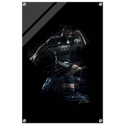 Dynamic Footballer Acrylic Print – Motion-Inspired, Durable, Modern Sports Wall Art - Vibrantwalls