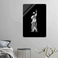 Iconic McGregor Black & White Sketch Acrylic Print – Modern Sports Art in Multiple Sizes - Vibrantwalls