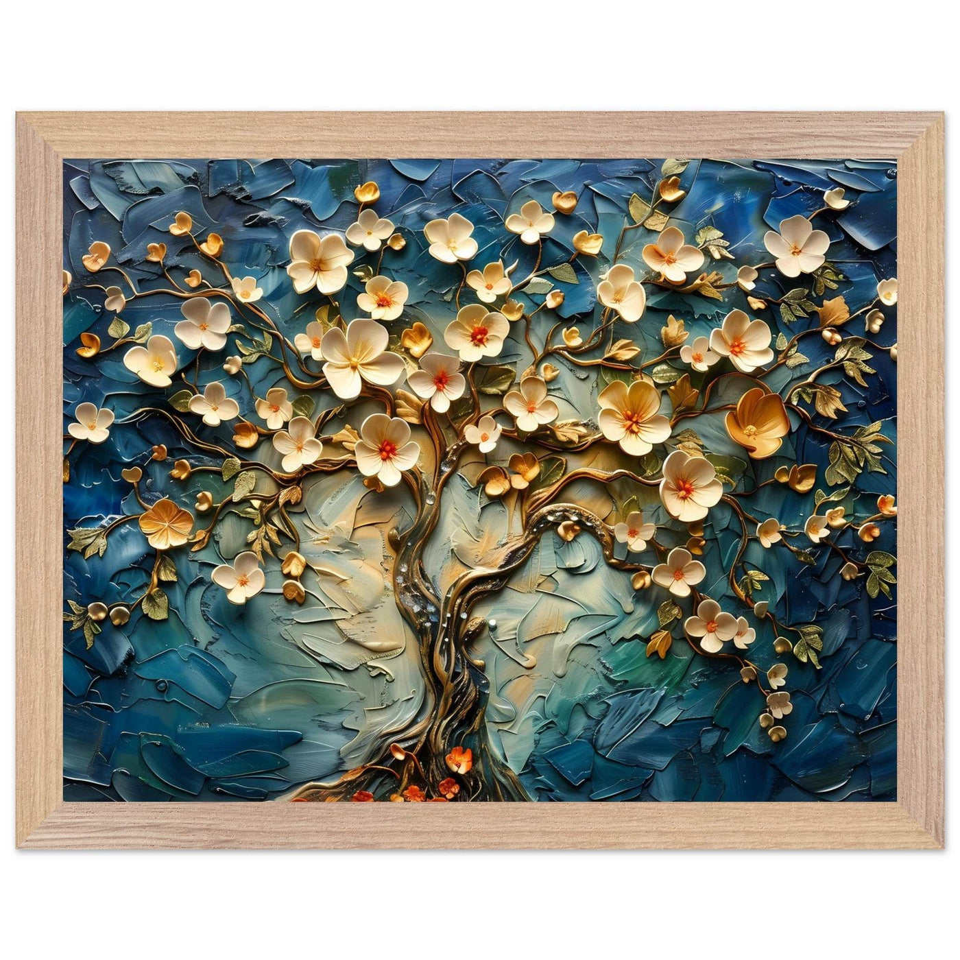 Textured Tree of Life Impasto Blooms - Vibrantwalls