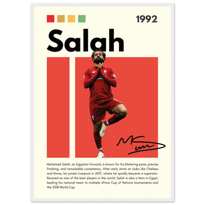 Mohamed Salah Liverpool FC Framed Poster – Iconic Yoga Pose Football Art Print 50x70 cm 20x28″ White frame Vibrantwalls