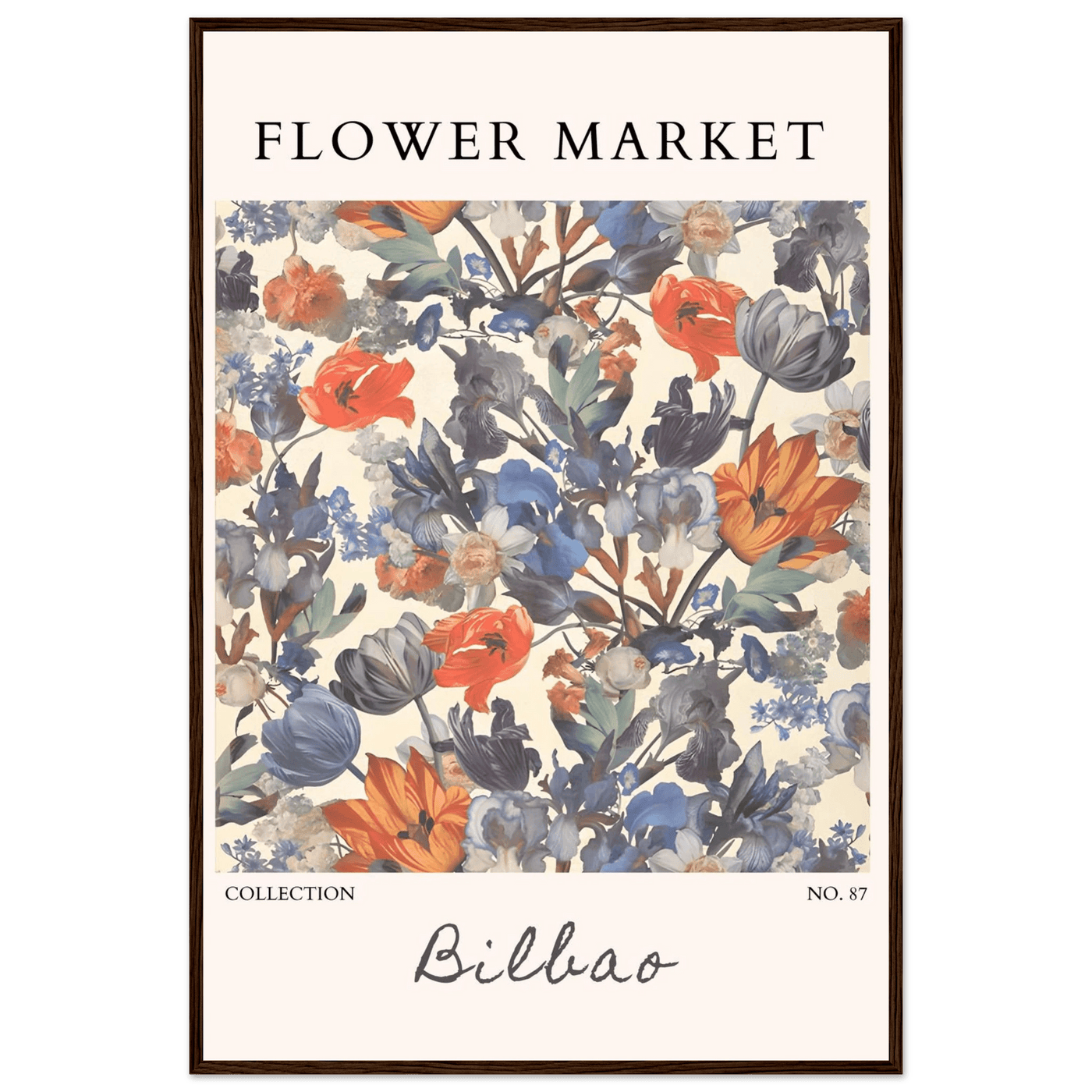 Flower Market Bilbao Print – Elegant Floral Framed Poster | Vibrant Nature & Botanical Art, Ready-to-Hang - Vibrantwalls