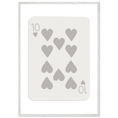 Minimalist Ten of Hearts Playing Card Print - Framed Poster Art, Eco-Friendly Wood Frame in Your Choice of Size & Finish - Vibrantwalls