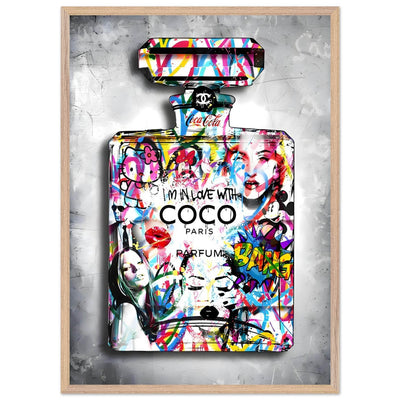Vibrant Pop Art Chanel Perfume Bottle Print - Graffiti Chic Wall Decor for Fashion Lovers - Vibrantwalls