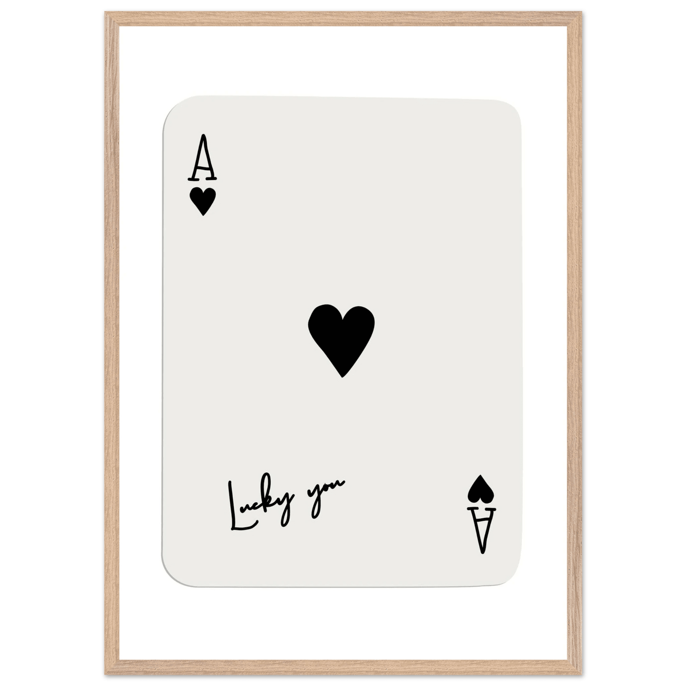 Lucky Ace of Hearts Framed Poster Art - Playful Poker Card Print in Eco-Friendly Wood Frame - Vibrantwalls
