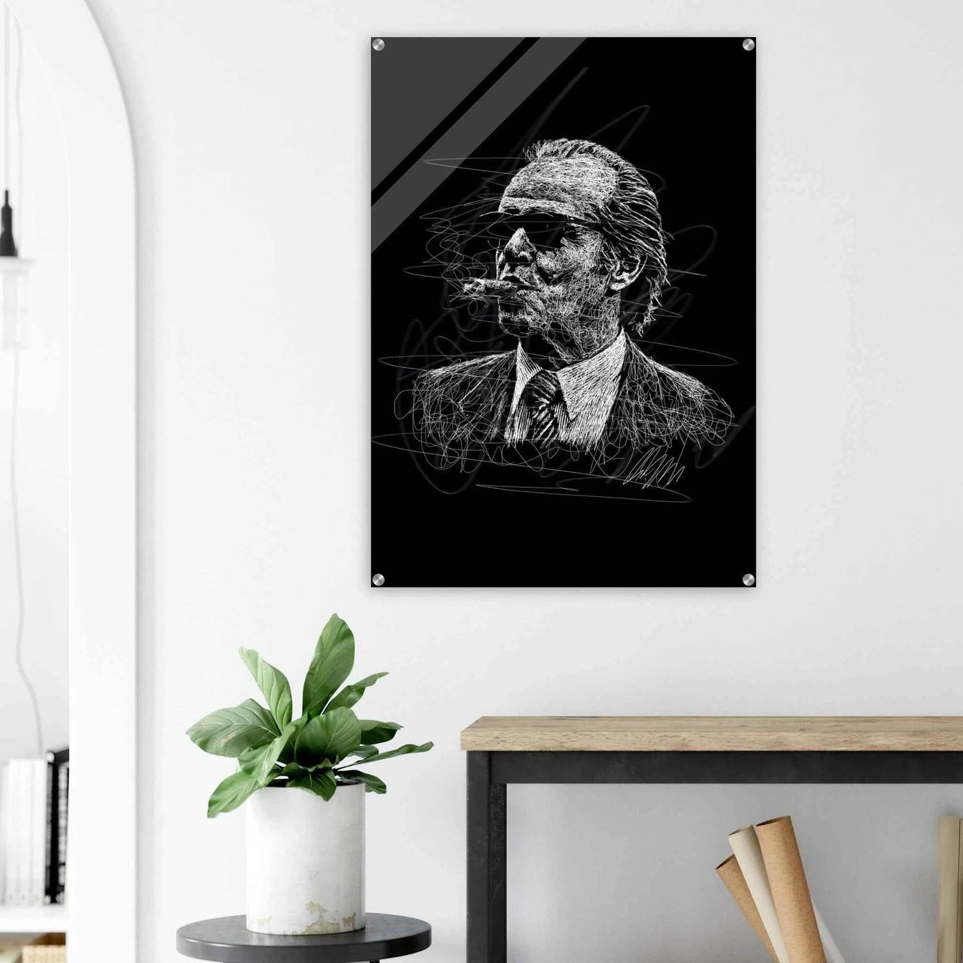 Iconic Al Pacino 'Scarface' Scribble Art Acrylic Print – Vibrant, Modern, Durable Wall Decor - Vibrantwalls