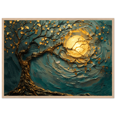Teal Gold Tree of Life Pendant - Elegance in Nature's Design - Vibrantwalls
