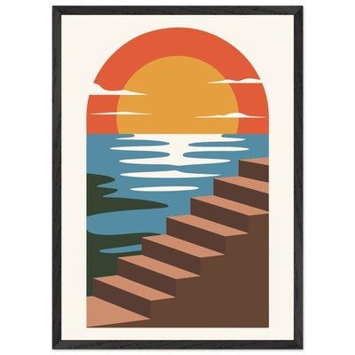 Coastal Steps Sunset Poster - Vibrantwalls