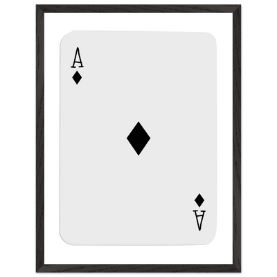 Minimalist Ace of Diamonds Poker Card Art Print - Framed Wall Decor with Eco-Friendly Wood Frame - Vibrantwalls