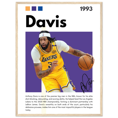 Anthony Davis Lakers Modern Basketball Art Print 45x60 cm 18x24″ Wood frame Vibrantwalls