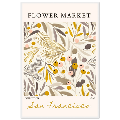 San Francisco Flower Market Collection Framed Poster – Botanical Golden Hues & Abstract Art Prints | Ready-to-Hang - Vibrantwalls