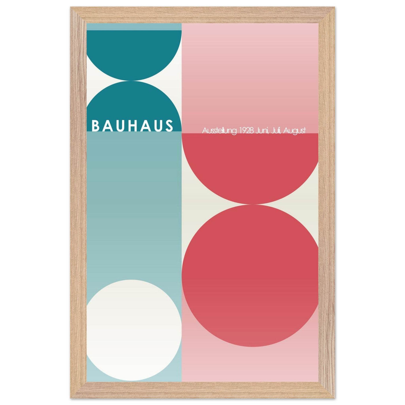 Bauhaus Retro Art Print in Teal and Coral for Unique Retro Decor - Vibrantwalls