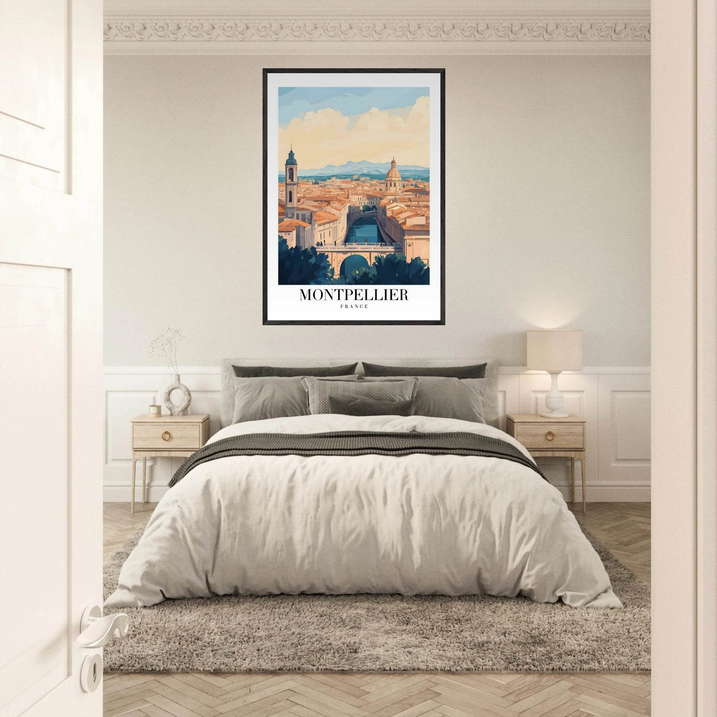 Montpellier France Framed Poster – Vintage Travel Wall Art with Wooden Frame - Vibrantwalls