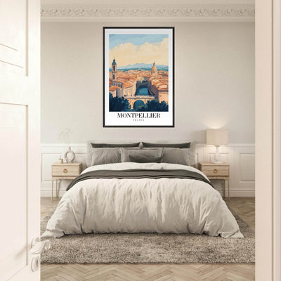 Montpellier France Framed Poster – Vintage Travel Wall Art with Wooden Frame - Vibrantwalls