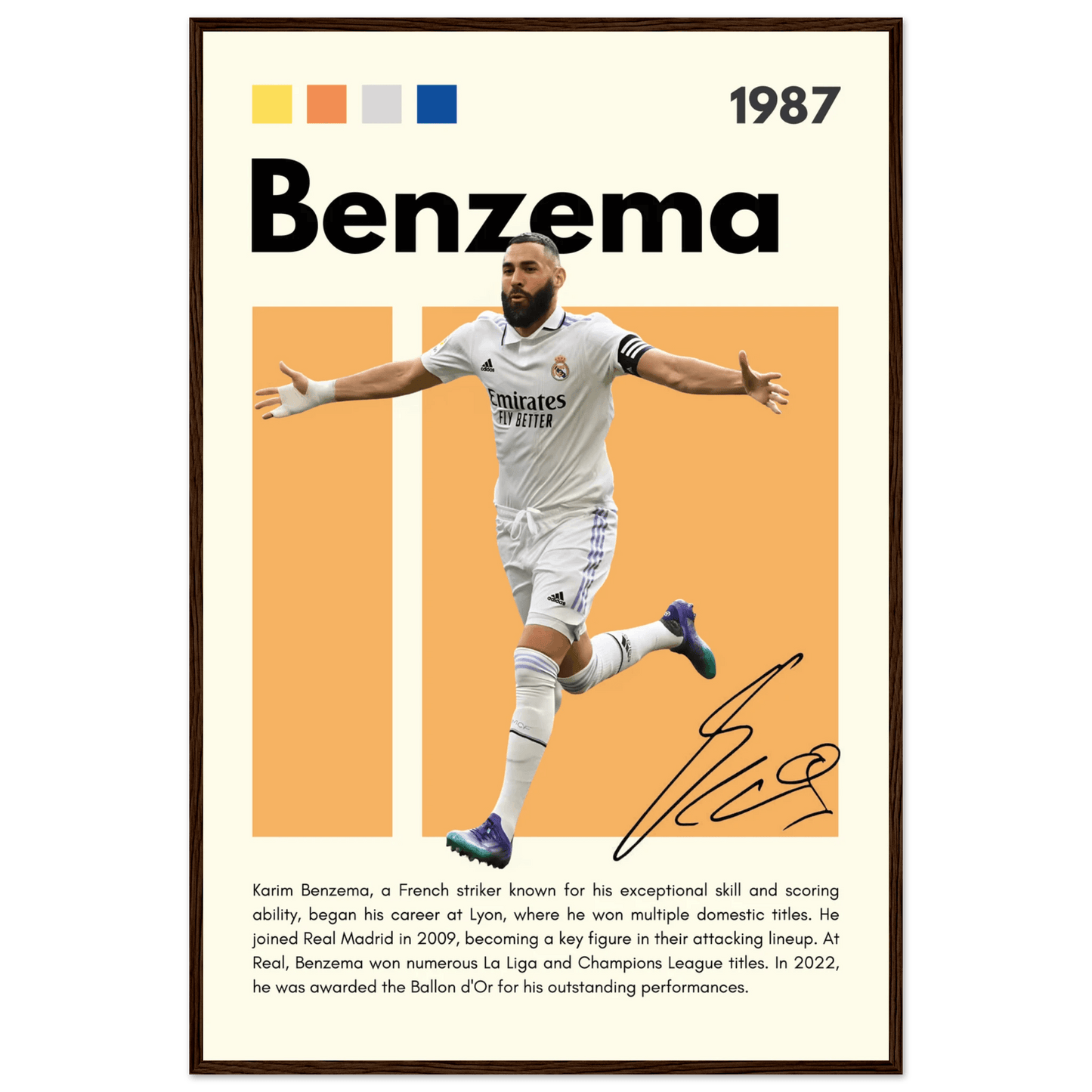 Karim Benzema Real Madrid Soccer Football Legends Wall Art - Vibrantwalls
